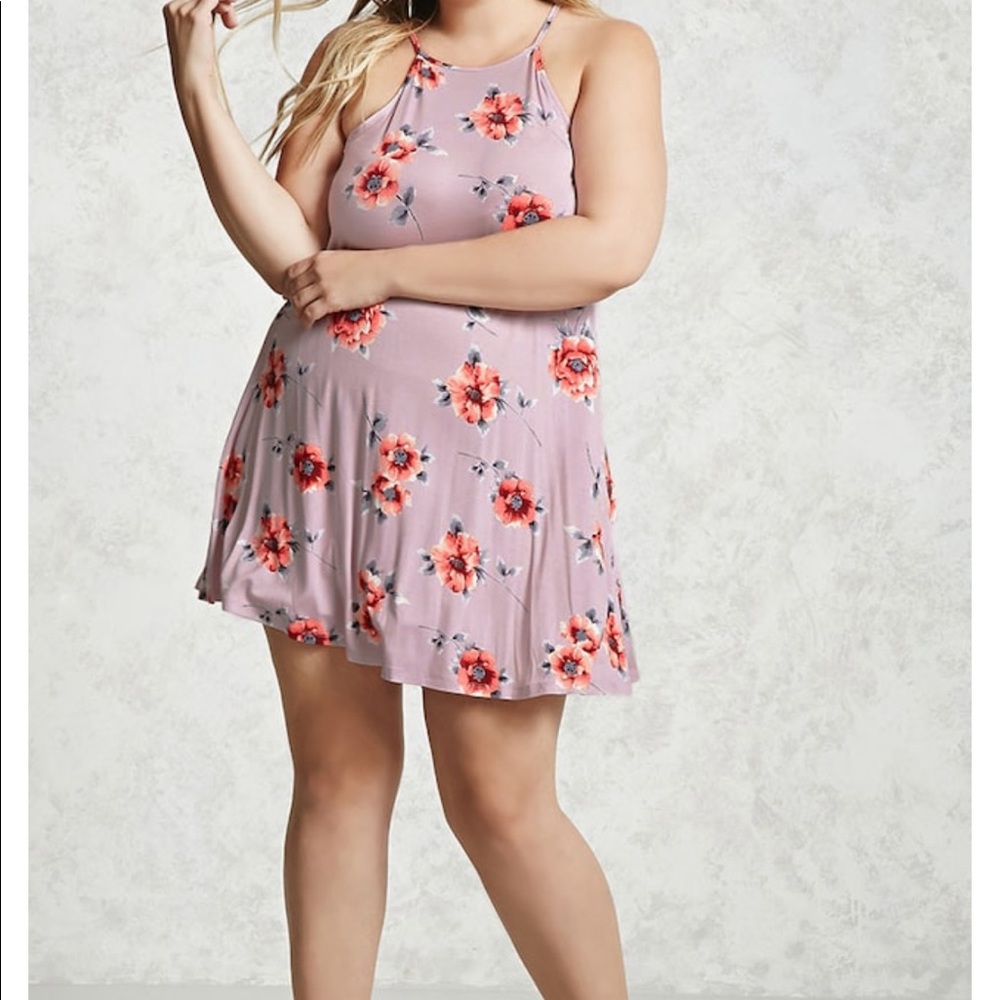 NEW•Zen Bohemian So 90’S Lilac Flower Child Swing Dress- 1X